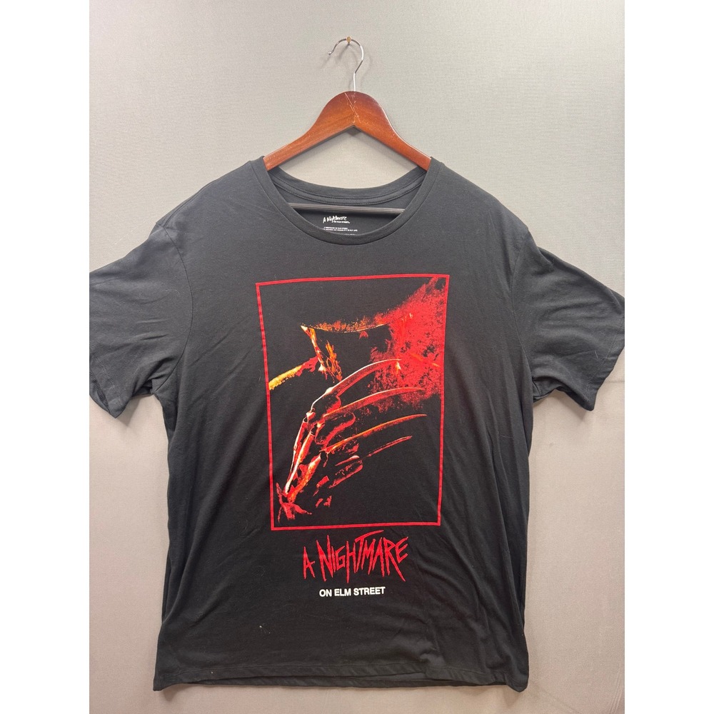 A Nightmare‎ on Elm Street Graphic T-Shirt Mens Black Freddy Krueger Glove 2XL